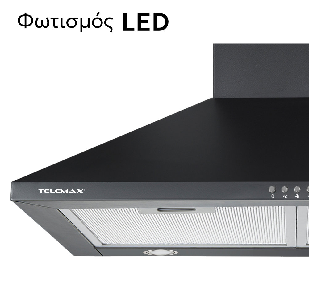 Απορροφητήρας Κουζίνας Καμινάδα 60cm Telemax TD0660 Μαύρο - Image 3