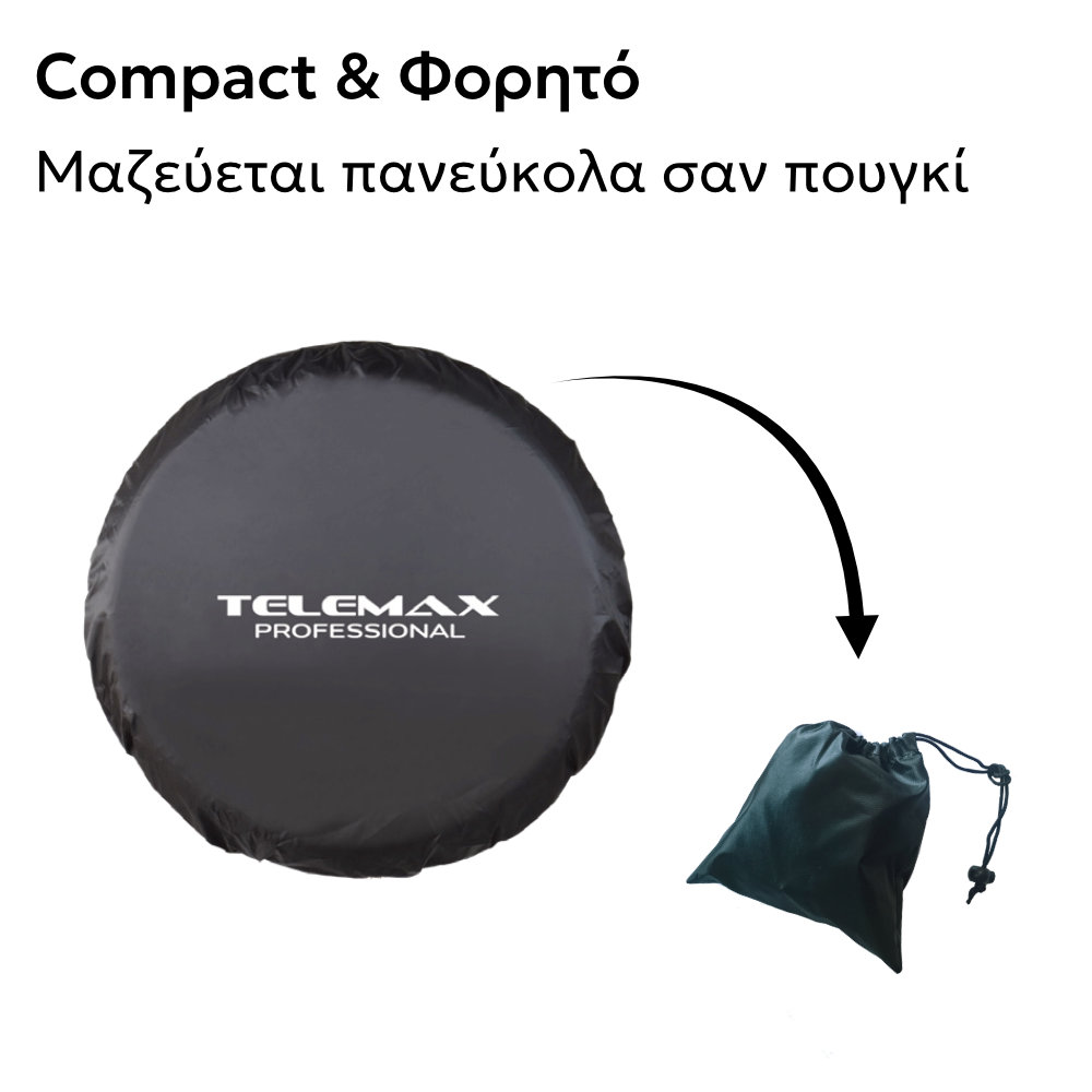 Προστατευτικό Κάλυμμα Επαγγελματικού Ανεμιστήρα Telemax-C75 Μαύρο 75cm (30") - UV & Water Resistant - Image 2