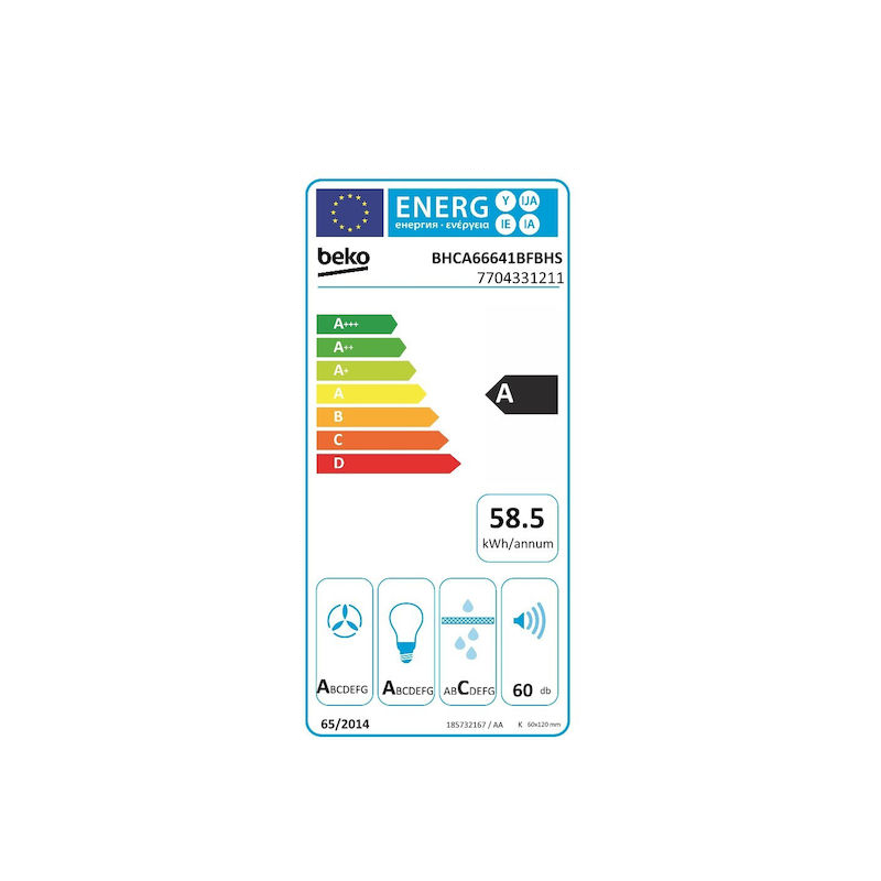 ΑΠΟΡΡΟΦΗΤΗΡΑΣ ΚΑΜΙΝΙ BEKO BHCA66641BFBHS (60cm) - Image 10
