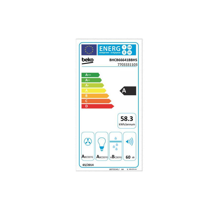 ΑΠΟΡΡΟΦΗΤΗΡΑΣ ΚΑΜΙΝΙ BEKO BHCB66641BBHS (60cm) - Image 5