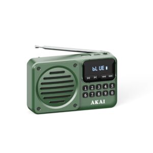 ΡΑΔΙΟΦΩΝΟ MINI Akai APR-300 Bluetooth RETRO ΠΡΑΣΙΝΟ