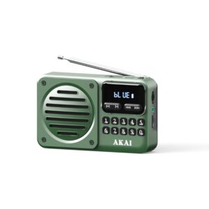 Alternative view of ΡΑΔΙΟΦΩΝΟ MINI Akai APR-300 Bluetooth RETRO ΠΡΑΣΙΝΟ