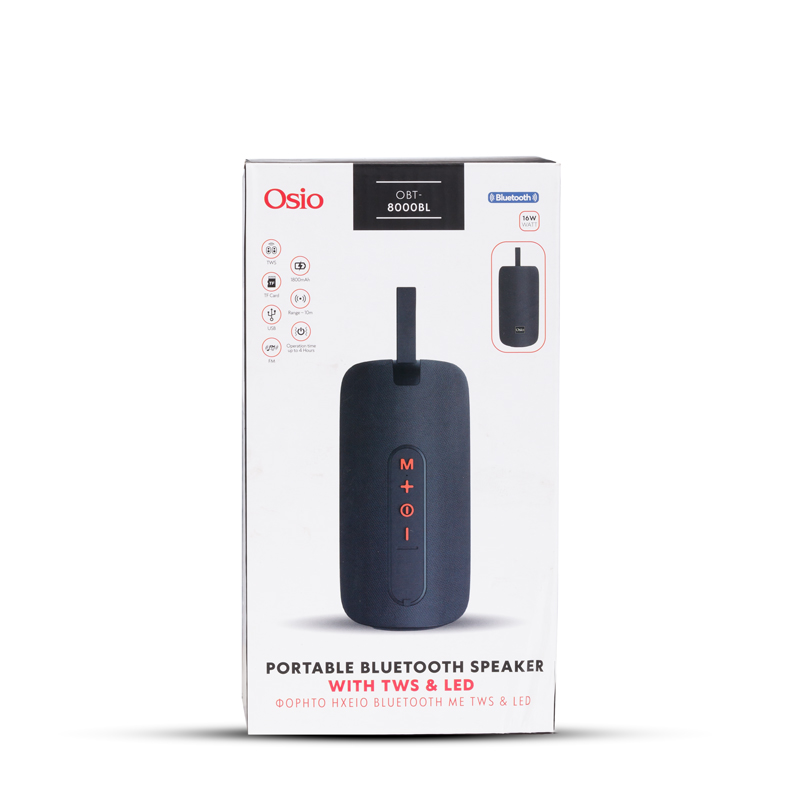 ΦΟΡΗΤΟ ΗΧΕΙΟ Osio OBT-8000BL Bluetooth ΑΔΙΑΒΡΟΧΟ - BLACK - Image 12